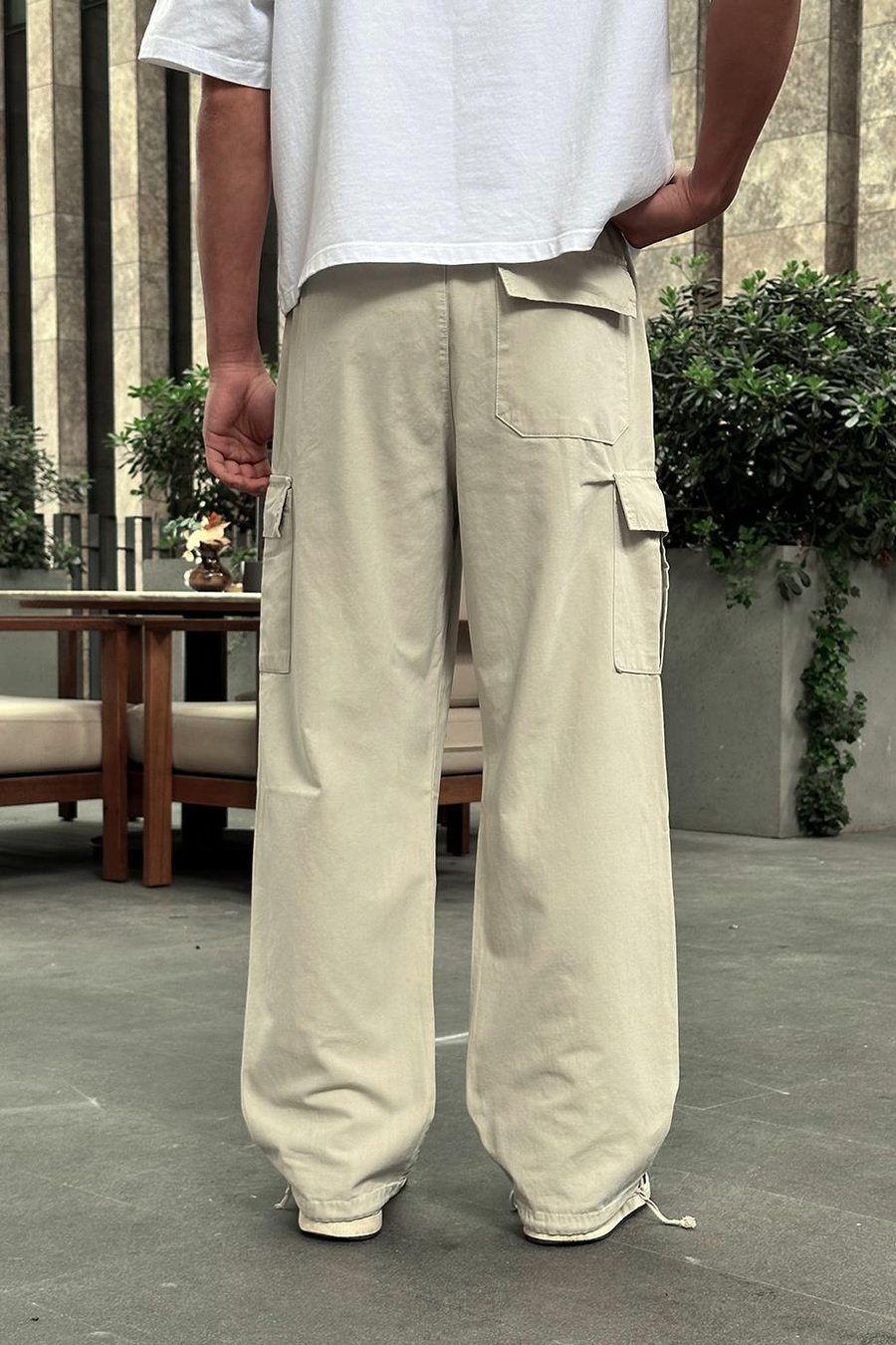 Taş Kargo Cepli Bel İp Detaylı R2 DL Paçası Ayarlanabilir Baggy Pantolon