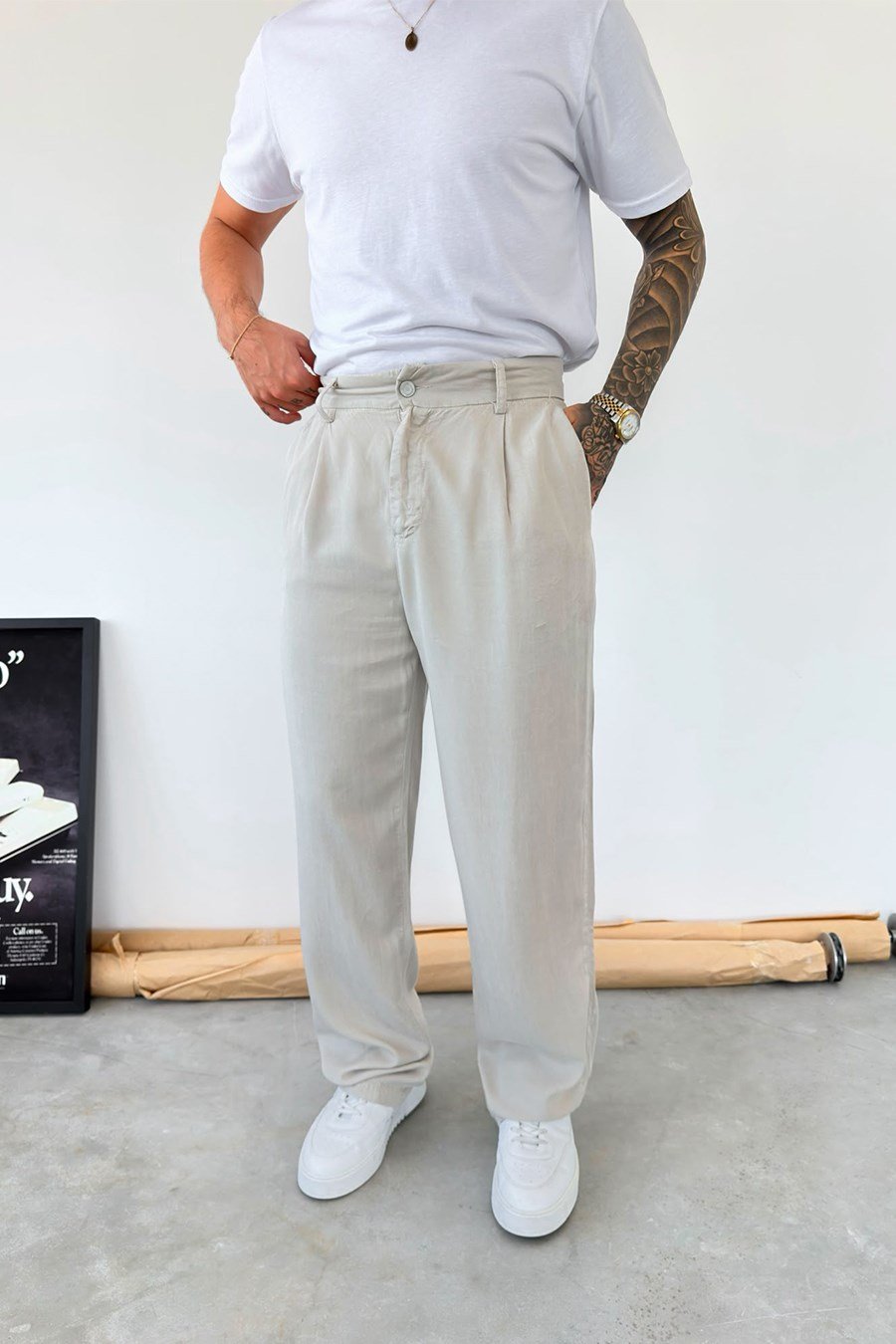 Taş Modal Kumaş Baggy Pantolon