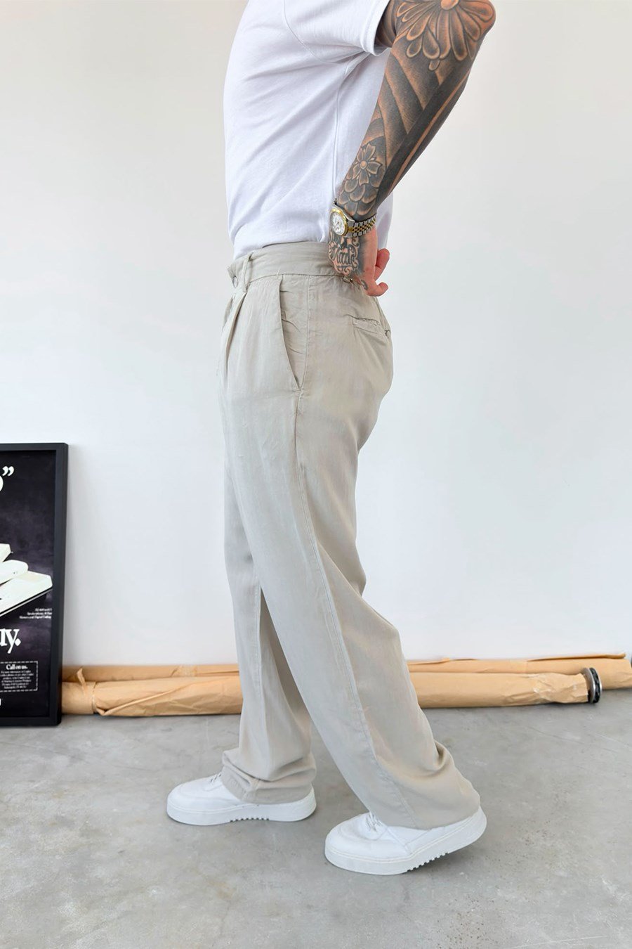 Taş Modal Kumaş Baggy Pantolon