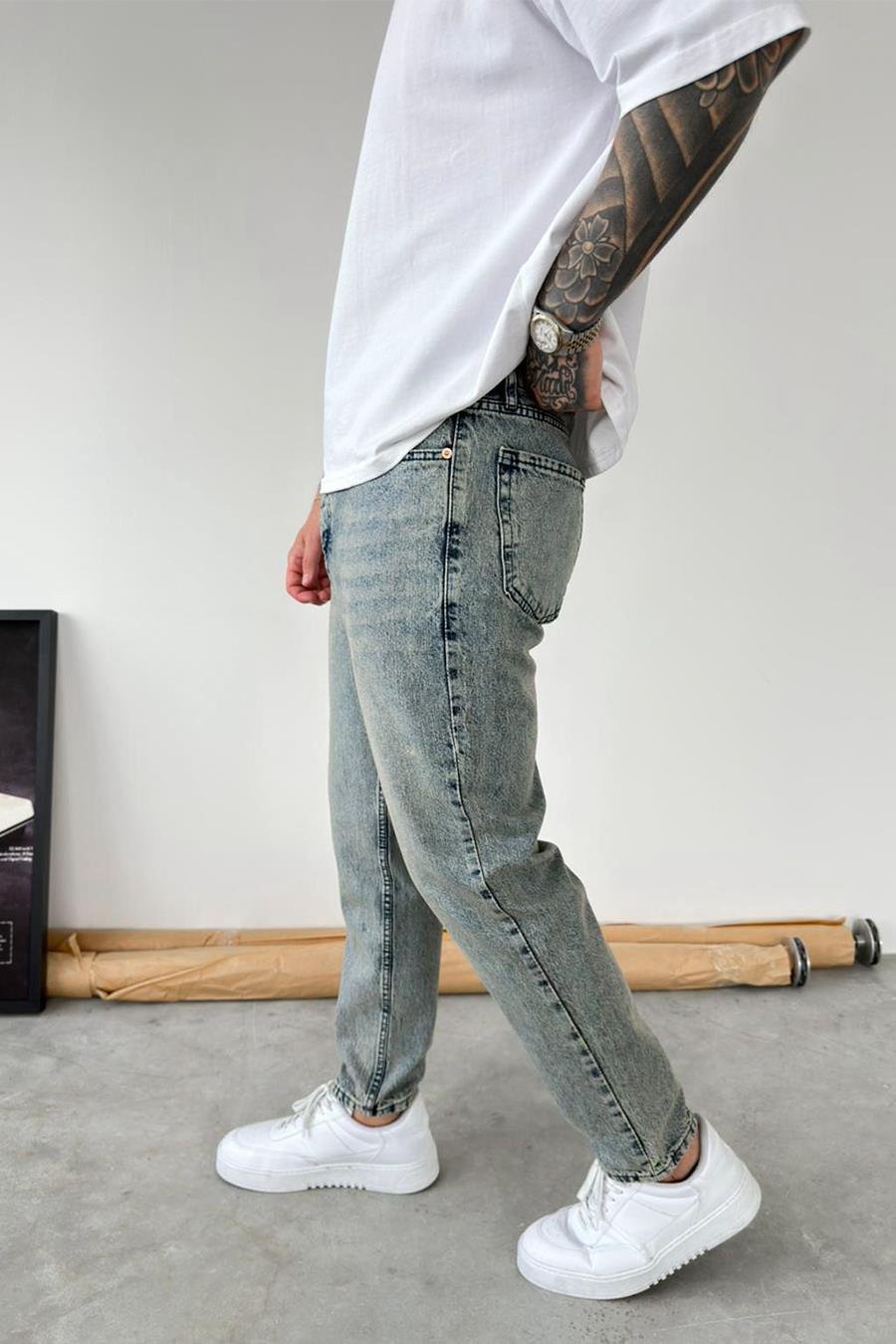 Vintage Mavi Soft Degrade Boyfriend Pantolon