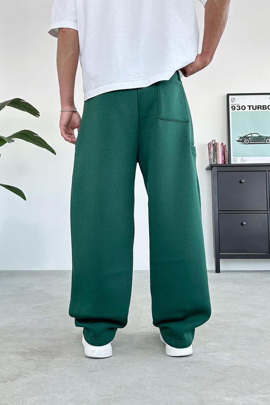 Yeşil Cozy Basic Pileli Baggy Eşofman