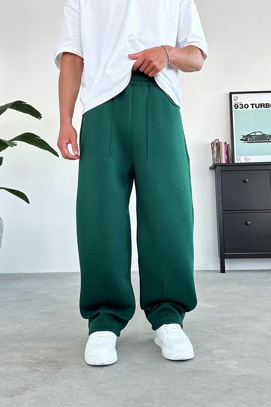 Yeşil Cozy Basic Pileli Baggy Eşofman