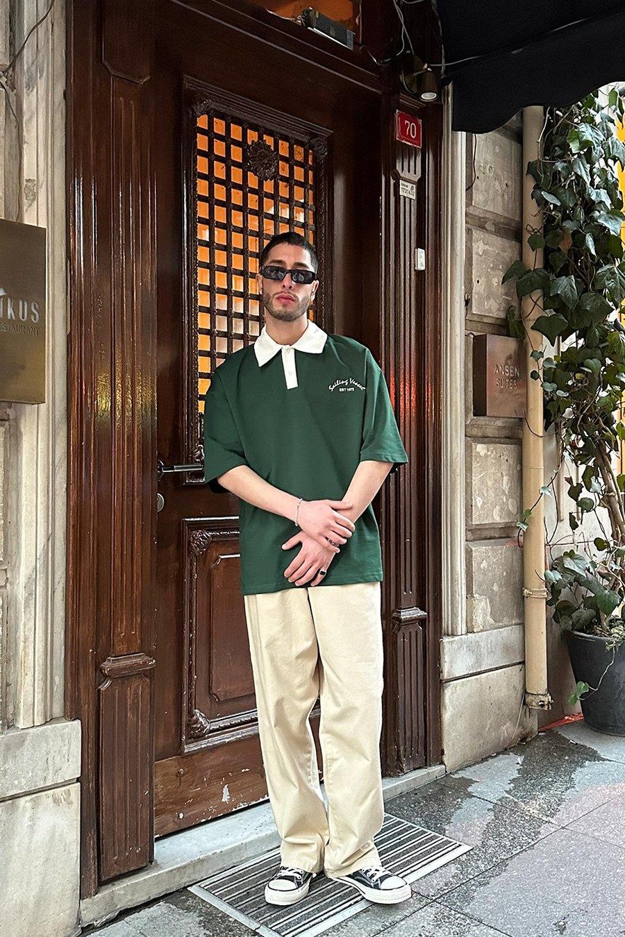 Yeşil Polo Yaka Sailing PH Oversize Tişört