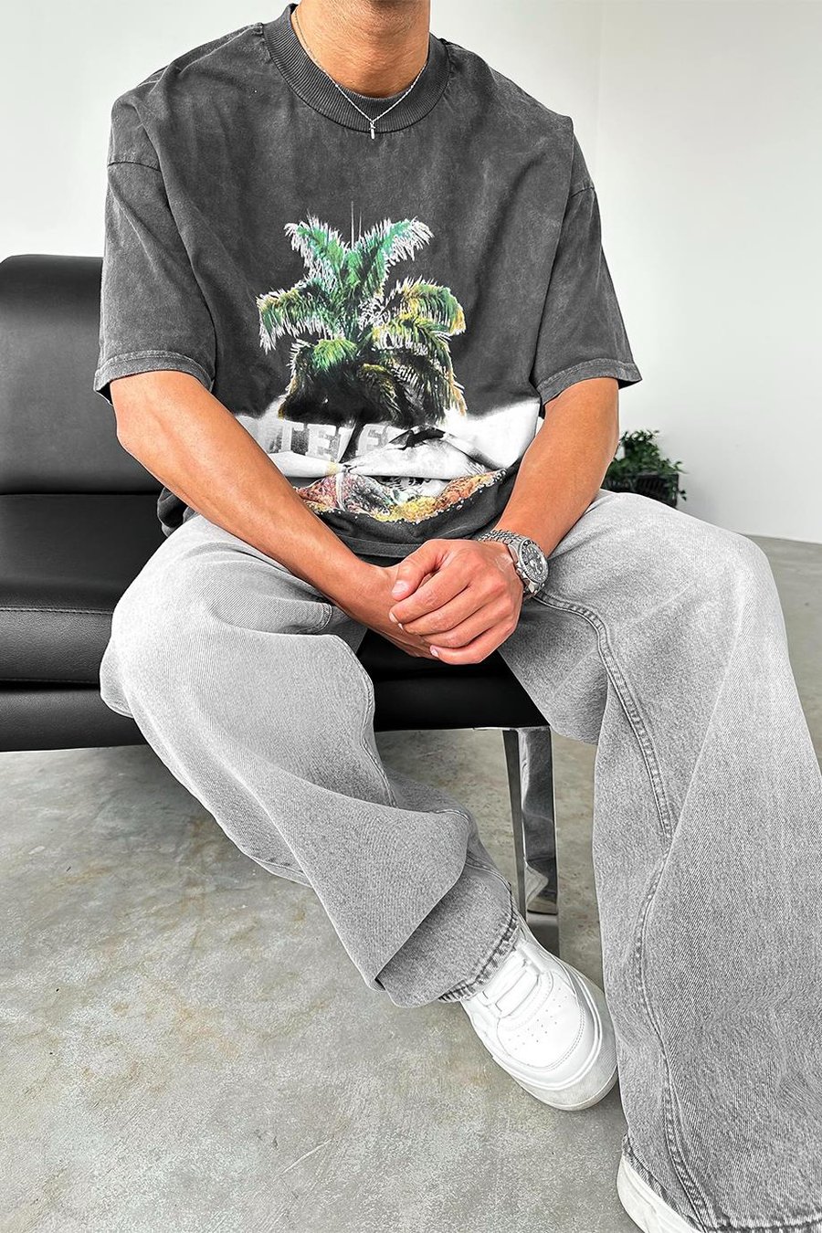 Acid Wash Pal Edition Oversize Tişört