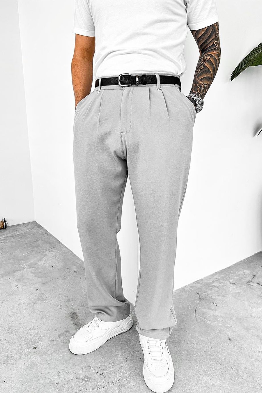 Açık Gri Basic Premium Kumaş Pantolon