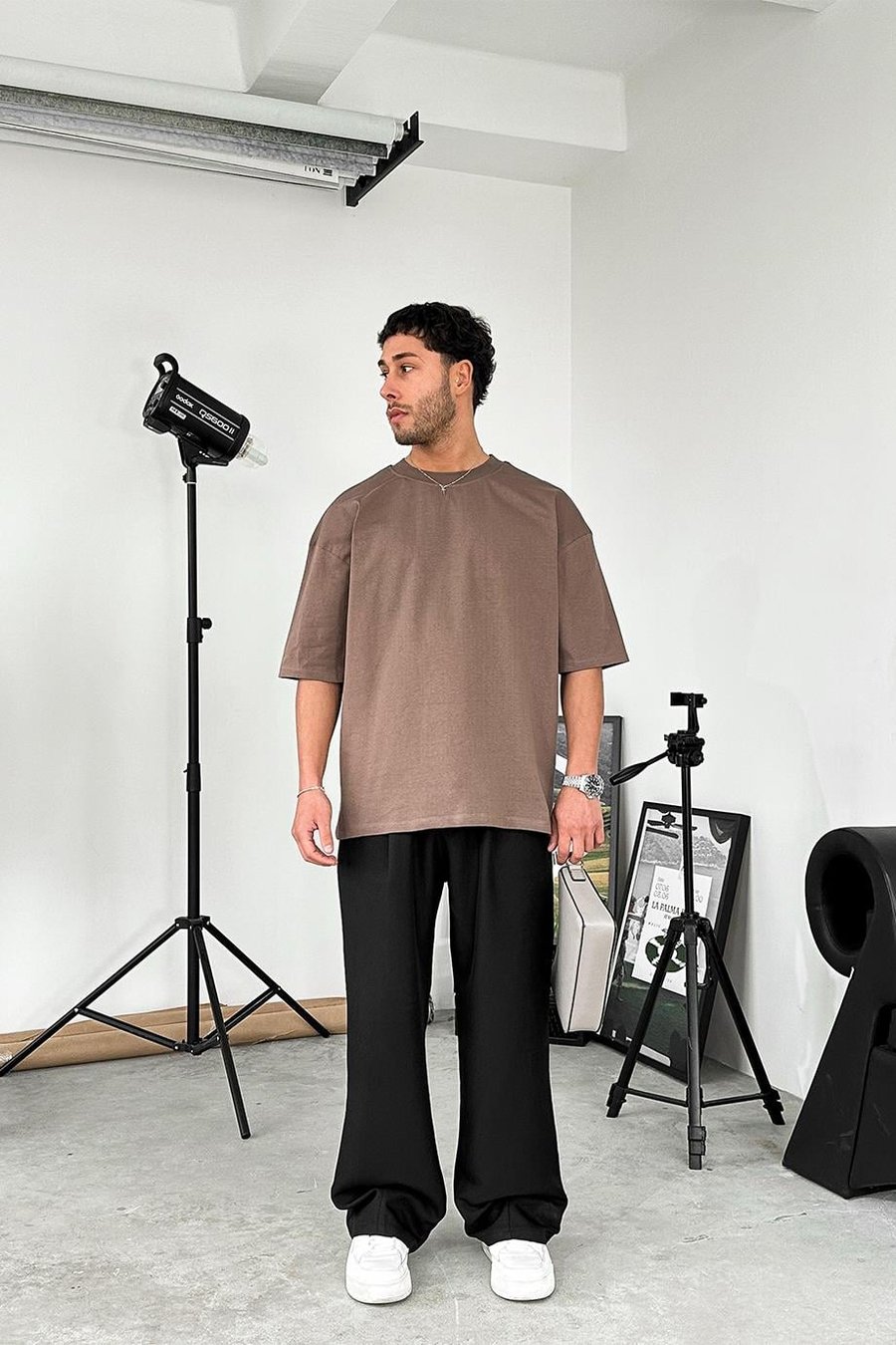 Açık Kahve Cozy Basic Soft Oversize Tişört