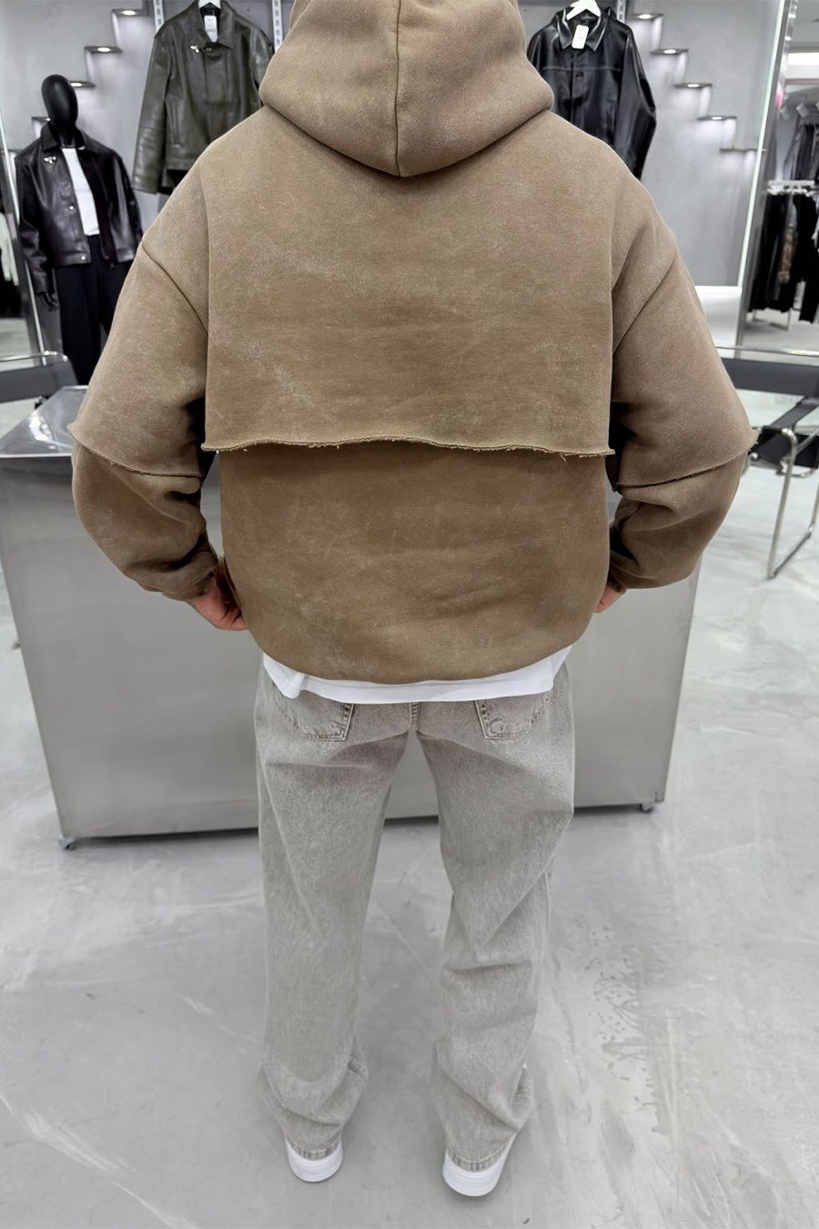 Açık Kahve Ravege Studio Yıkamalı Oversize Sweatshirt