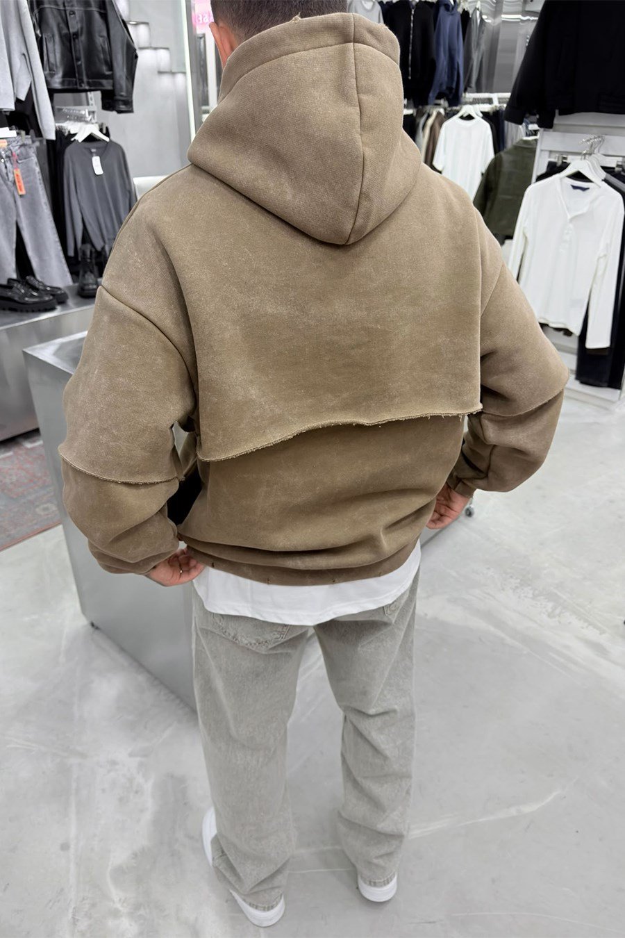 Açık Kahve Ravege Studio Yıkamalı Oversize Sweatshirt