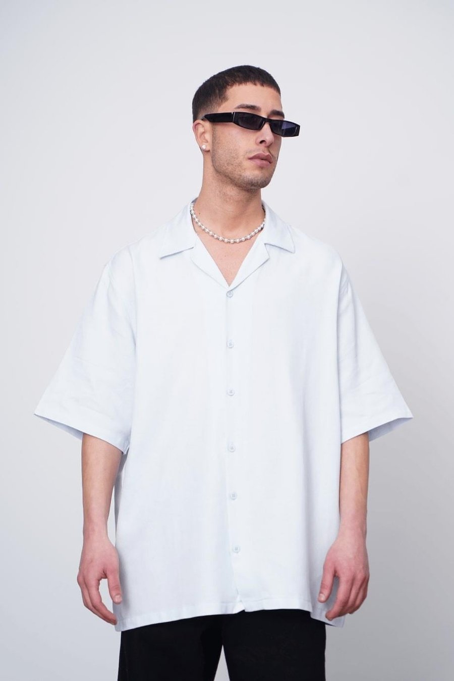 Açık Mavi Antik Kabartma Detay CH Oversize Gömlek