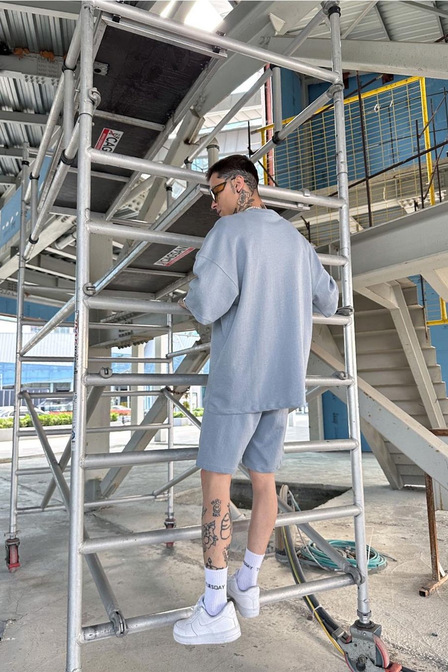 Açık Mavi Basic Oversize Tişört