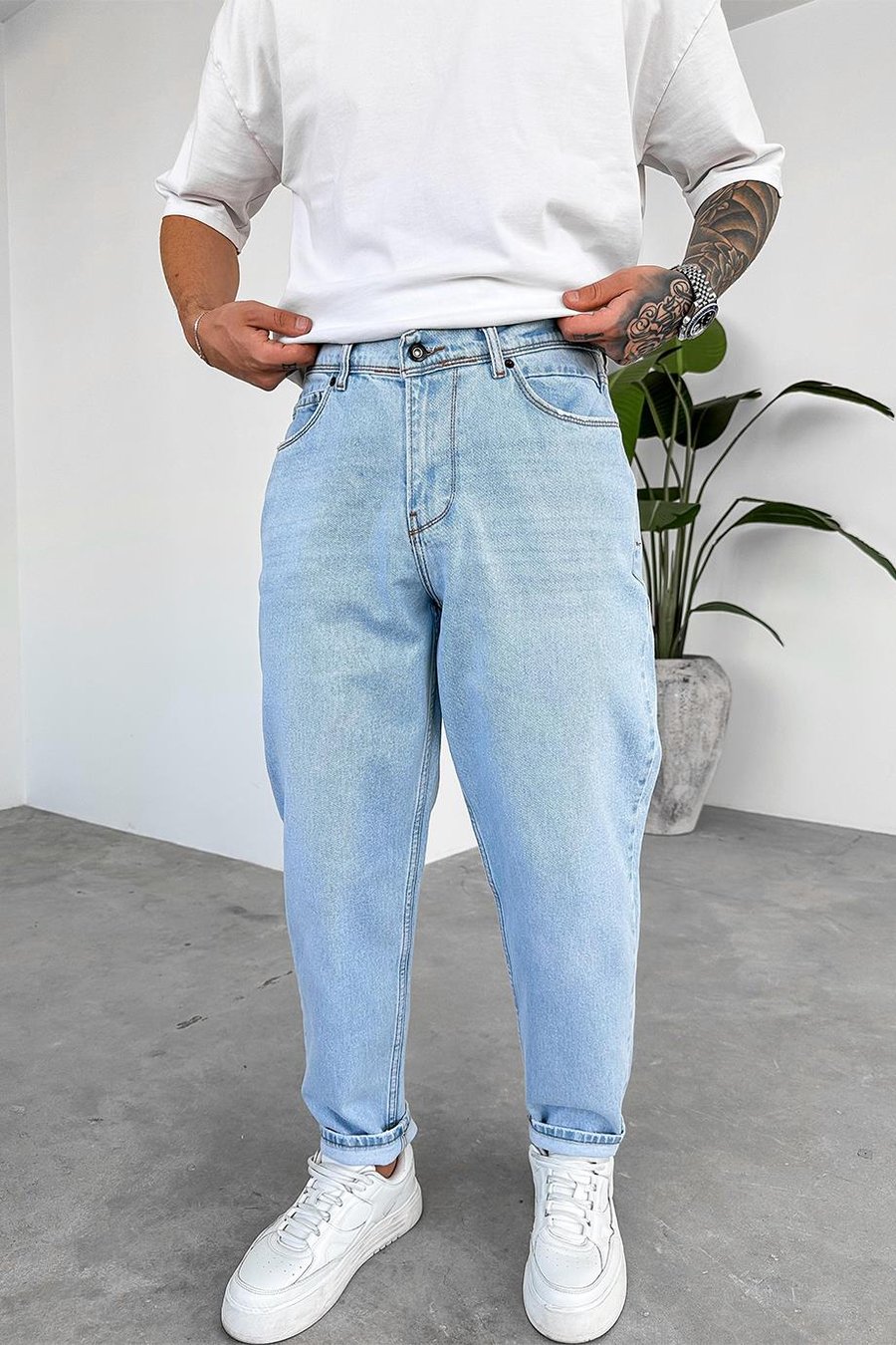 Açık Mavi Soft Degrade Premium Regular Pantolon