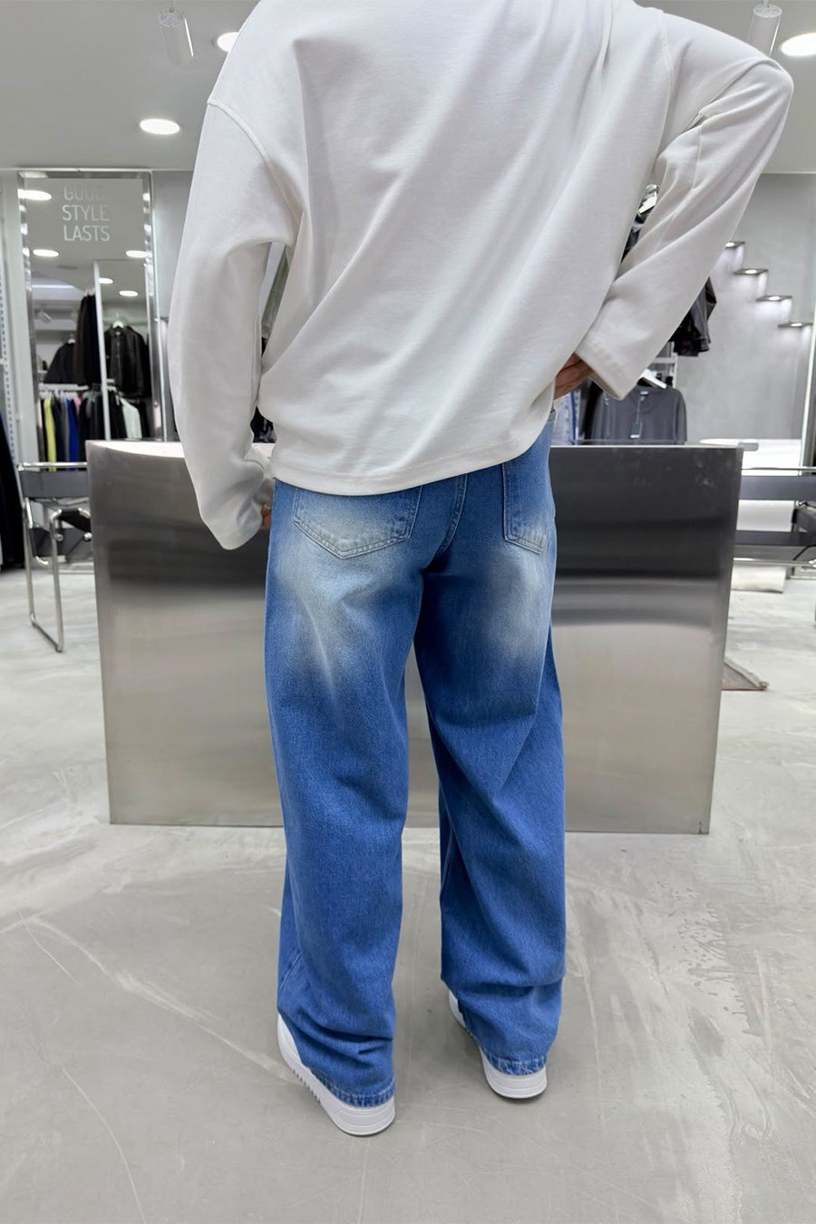 Açık Mavi Soft Degrade Premium Süper Baggy Pantolon