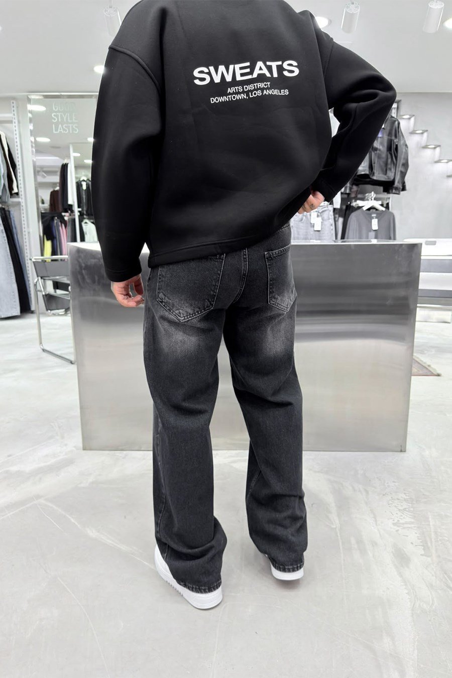 Antrasit Soft Degrade Basic Baggy Pantolon
