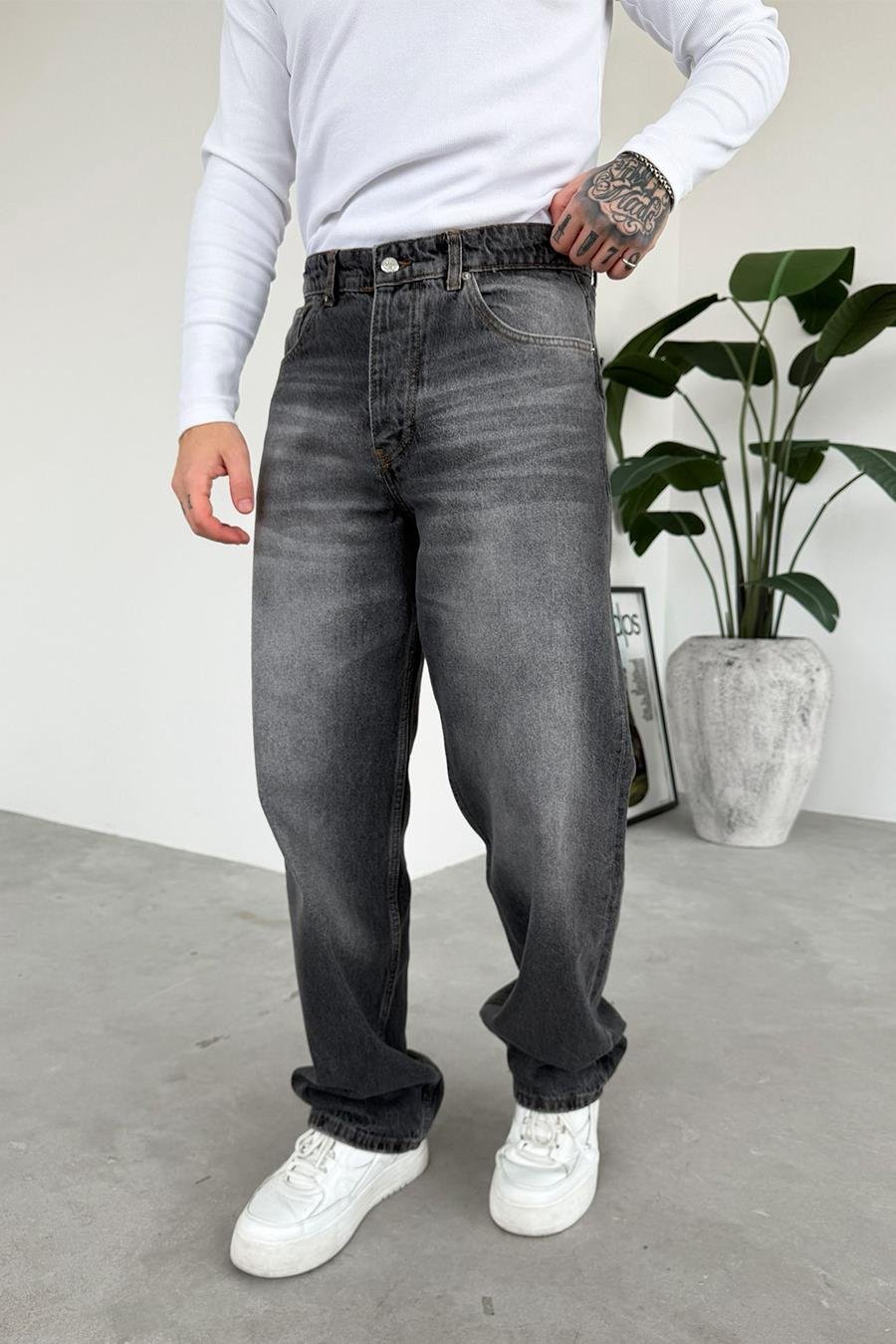 Antrasit Soft Degrade Basic Regular Pantolon