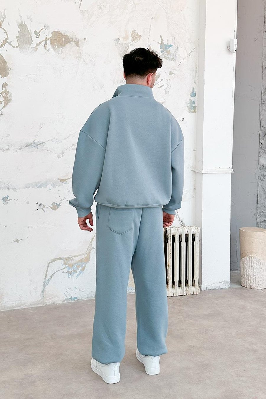 Bebe Mavisi Cozy Basic Çift Fermuar Oversize Sweatshirt