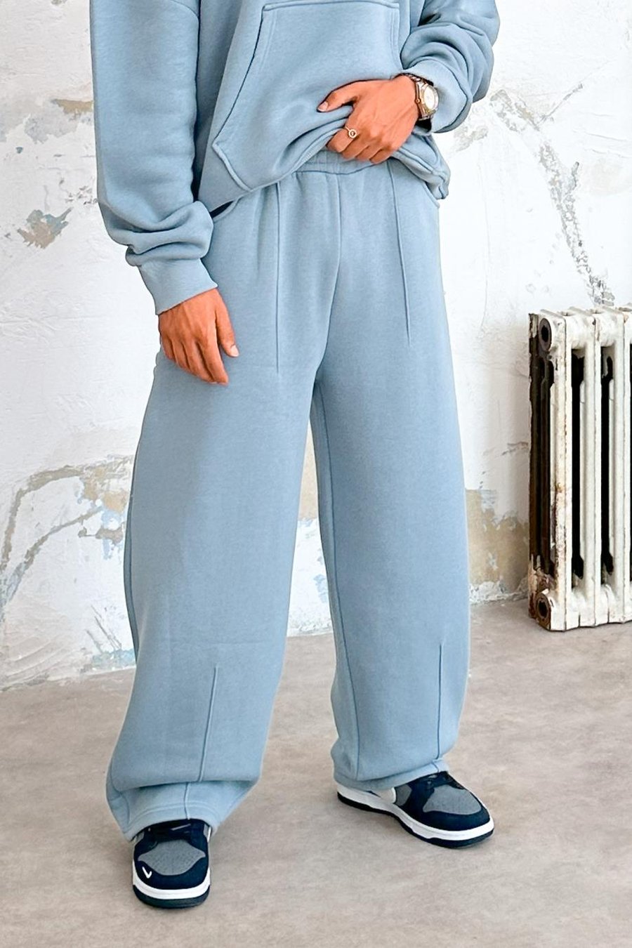 Bebe Mavisi Cozy Basic Pileli Baggy Eşofman