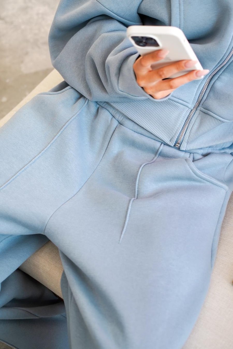 Bebe Mavisi Cozy Basic Pileli Baggy Eşofman