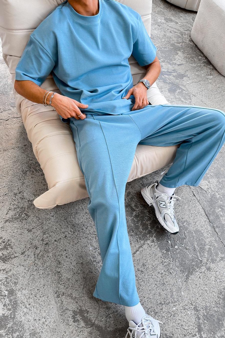 Bebe Mavisi Cozy Premium Çımalı Baggy Eşofman