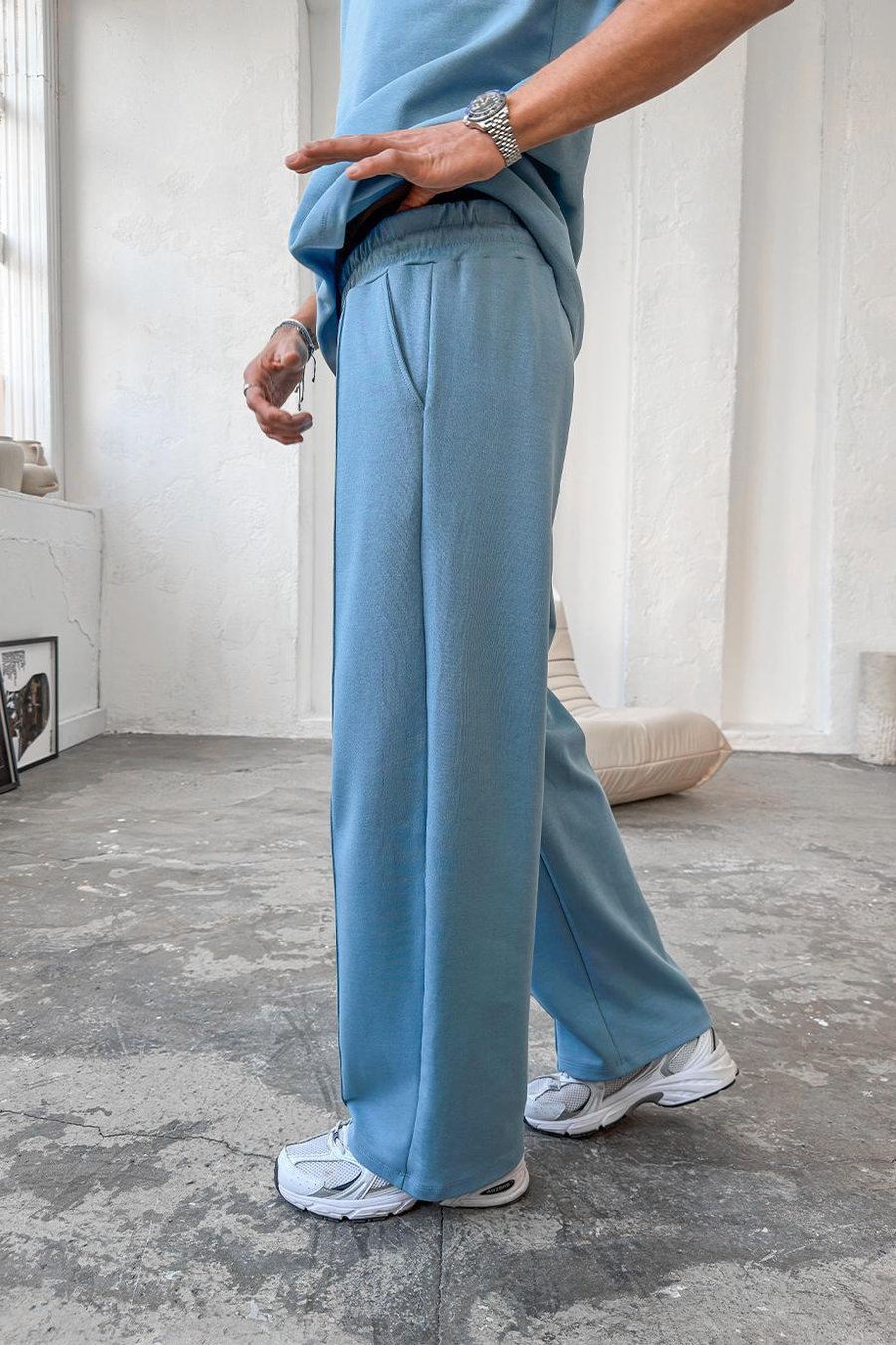 Bebe Mavisi Cozy Premium Çımalı Baggy Eşofman
