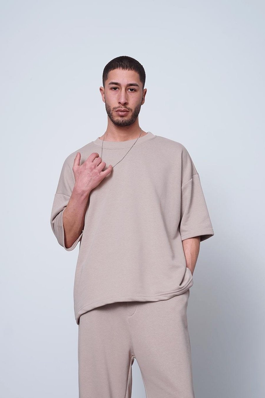 BEJ 350GSM OUTPLENTY PREMİUM  Basic Oversize Tişört