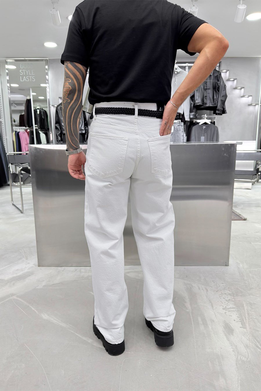 Beyaz Basic Baggy Pantolon
