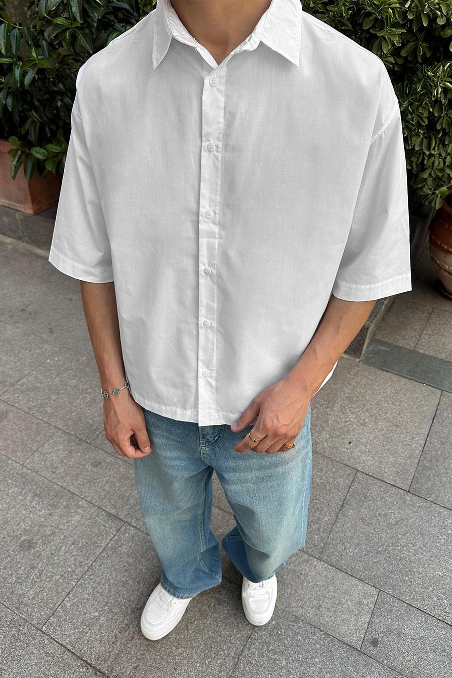 BEYAZ Basic Y2 PM Oversize Gömlek