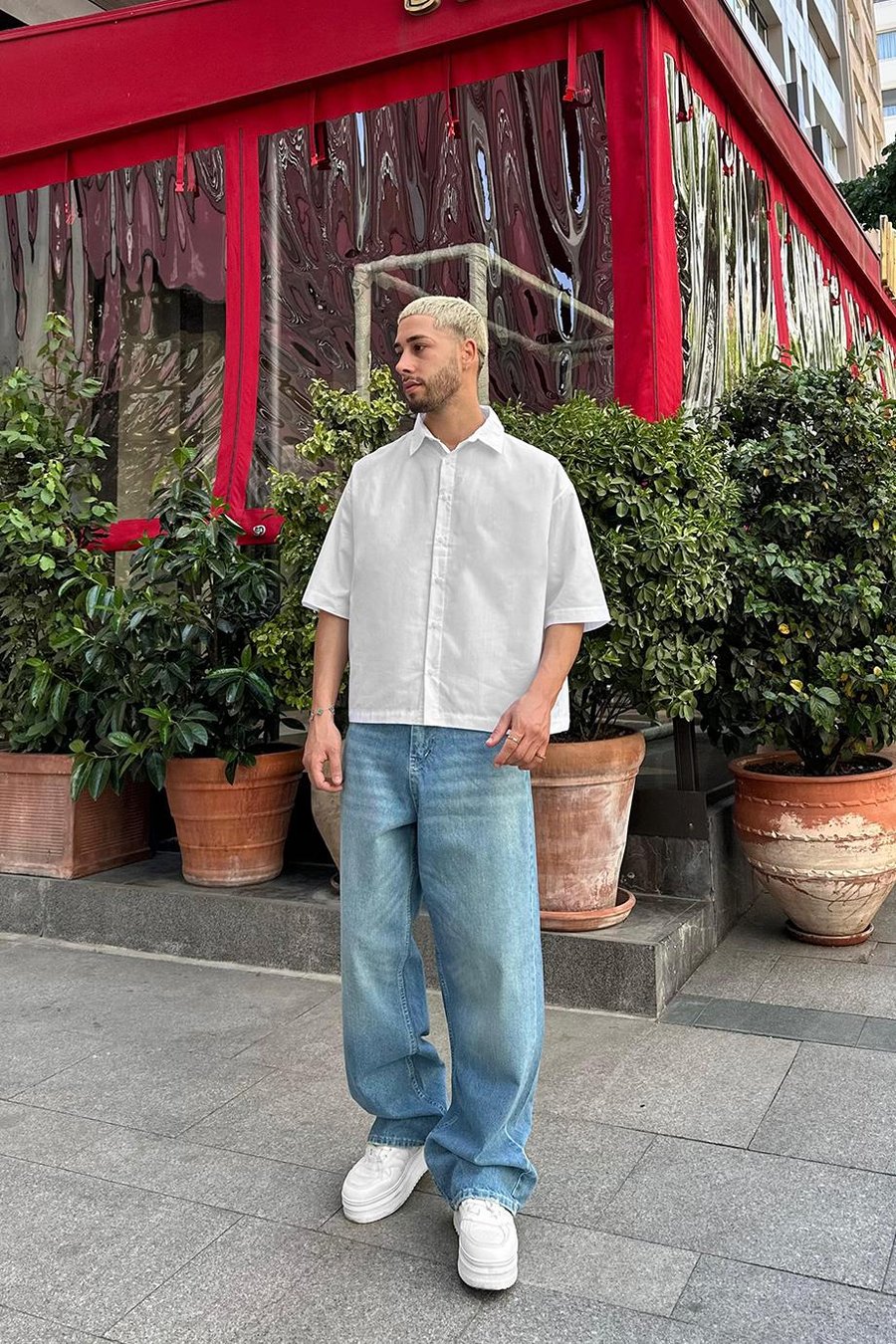 BEYAZ Basic Y2 PM Oversize Gömlek