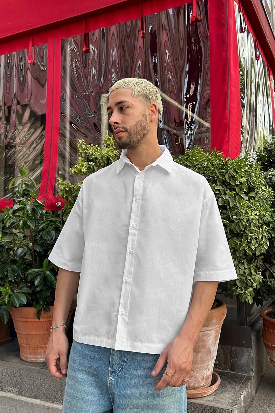 BEYAZ Basic Y2 PM Oversize Gömlek