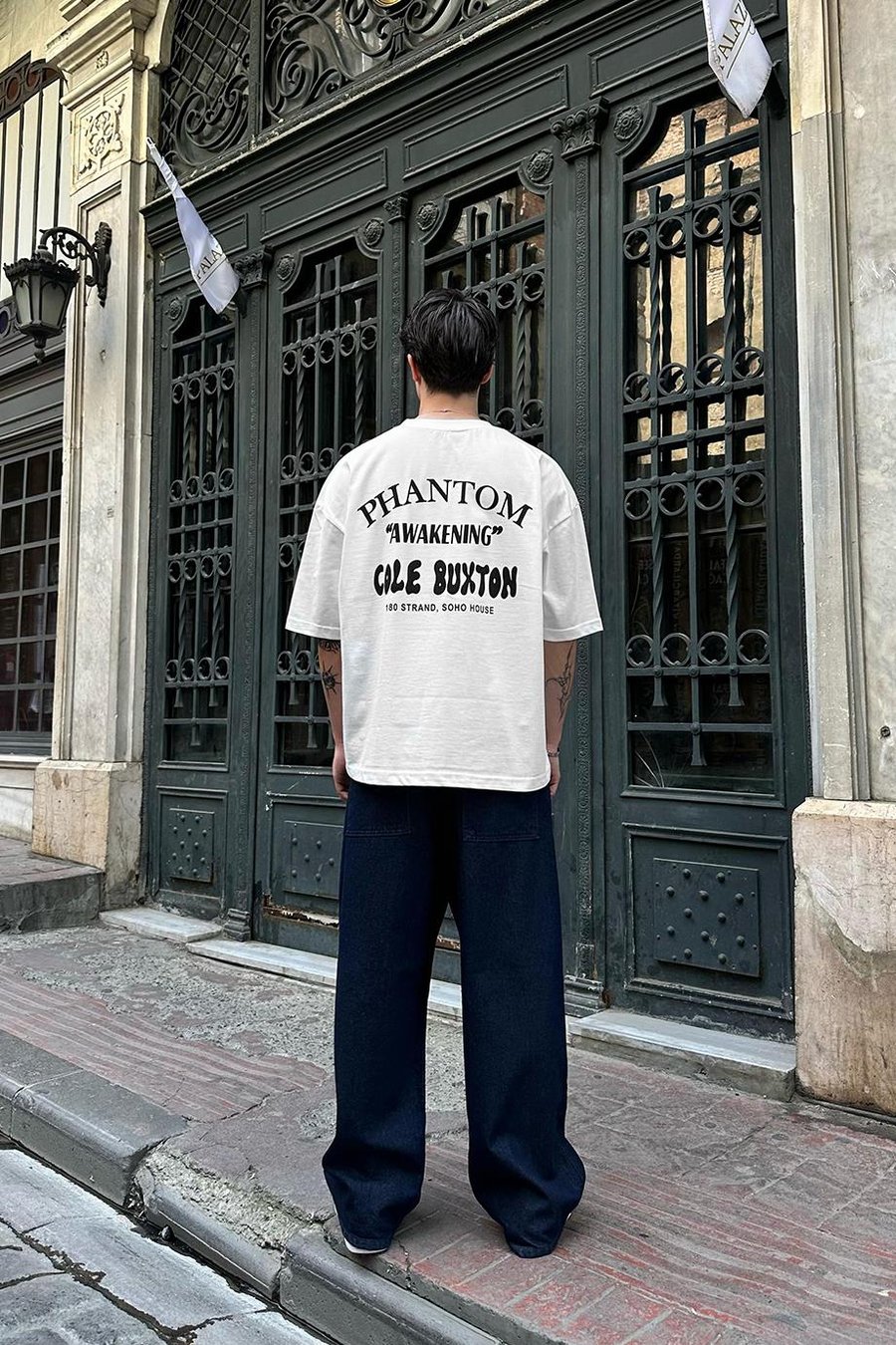 BEYAZ Cole Buxton OUTPLENTY PREMİUM Oversize Tişört