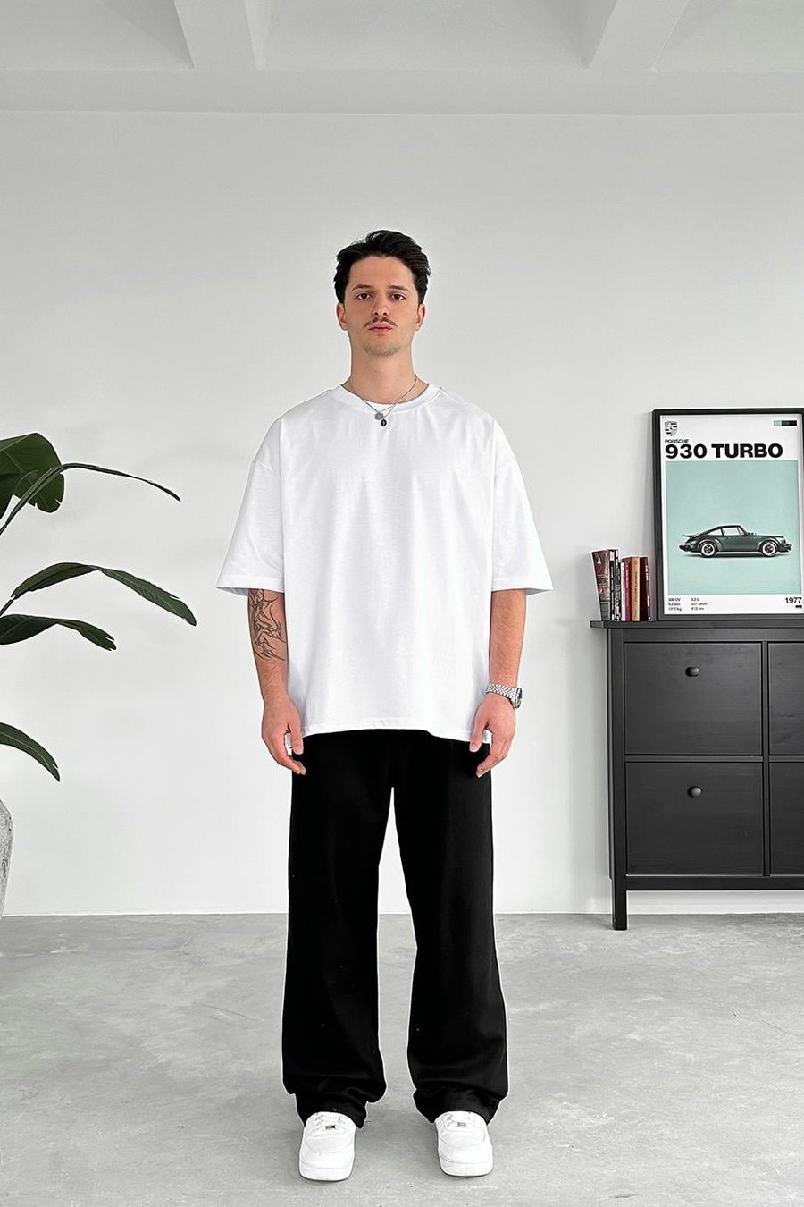 Beyaz Cozy Basic Oversize Tişört
