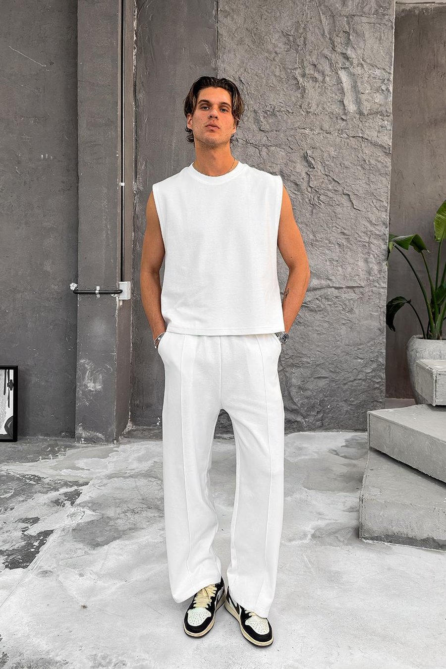 Beyaz Cozy Premium Basic Atlet