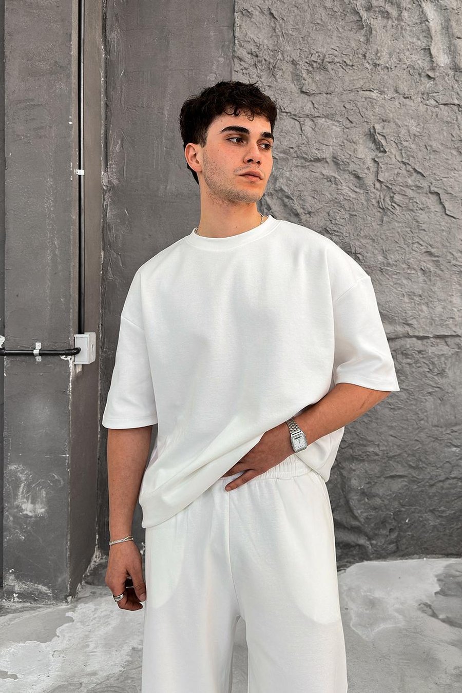 Beyaz Cozy Premium Oversize Tişört