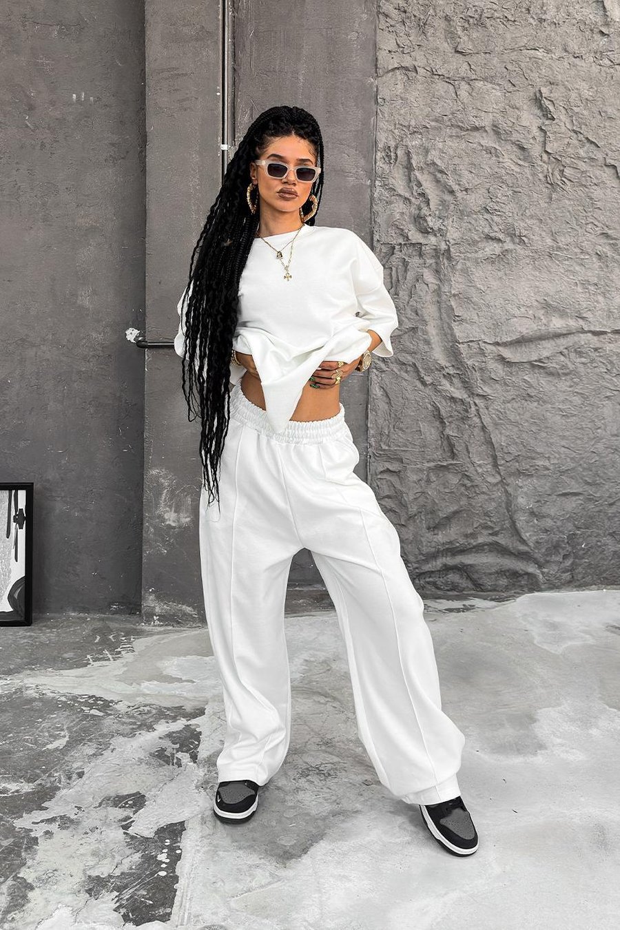 Beyaz Cozy Premium Oversize Tişört