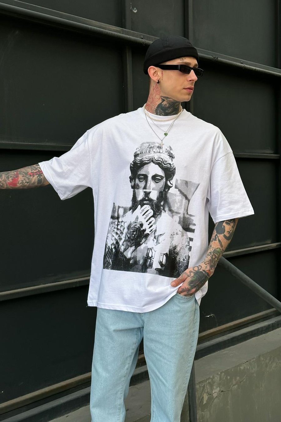 BEYAZ H89 Oversize Tişört
