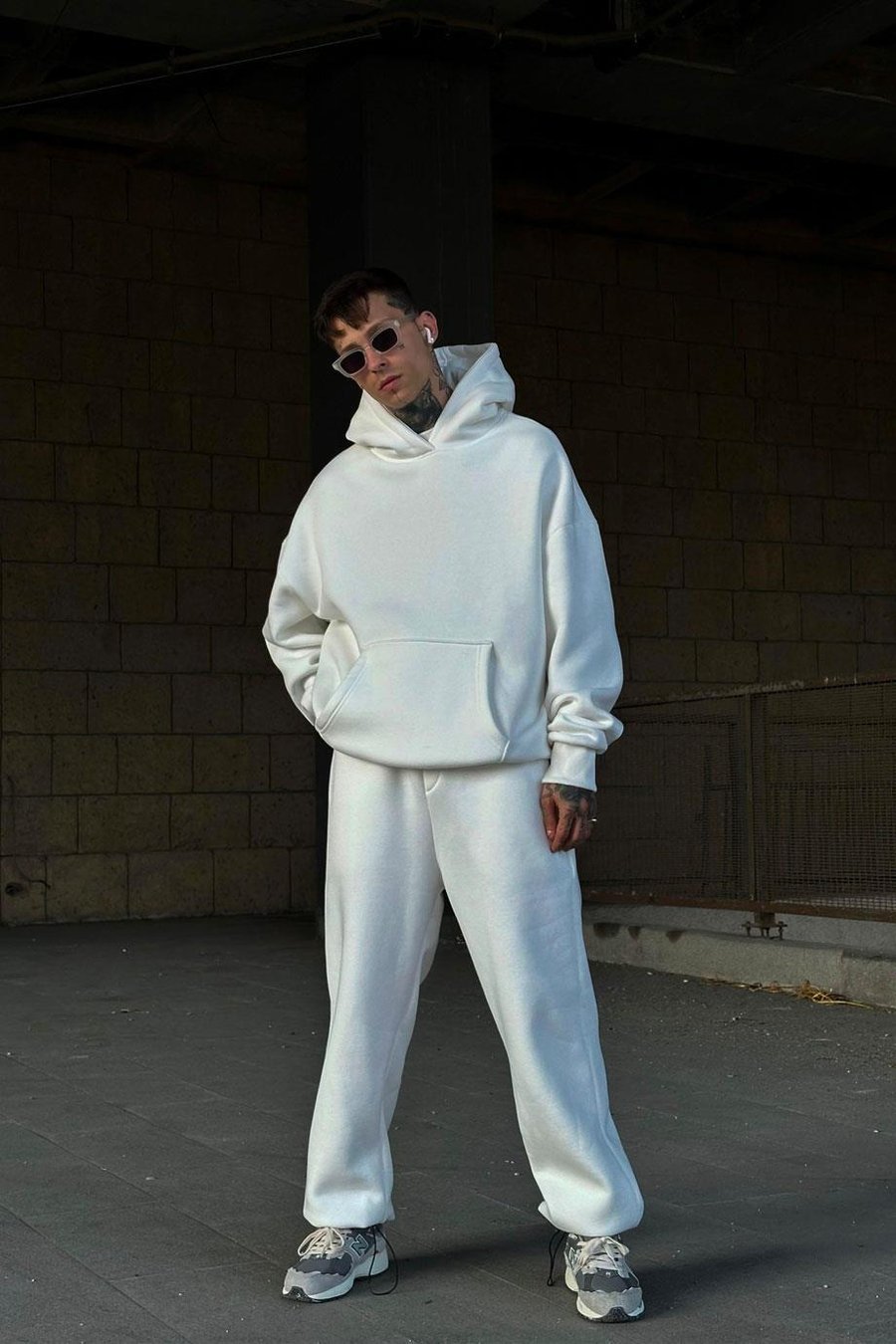 BEYAZ HAFKA PREMİUM 3 İplik Şardonlu Oversize Sweatshirt