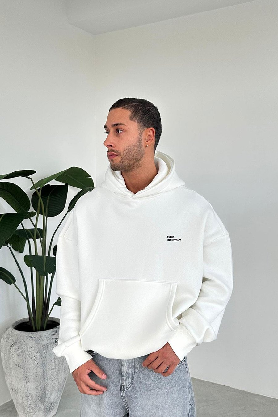 Beyaz Monotony Oversize Sweatshirt