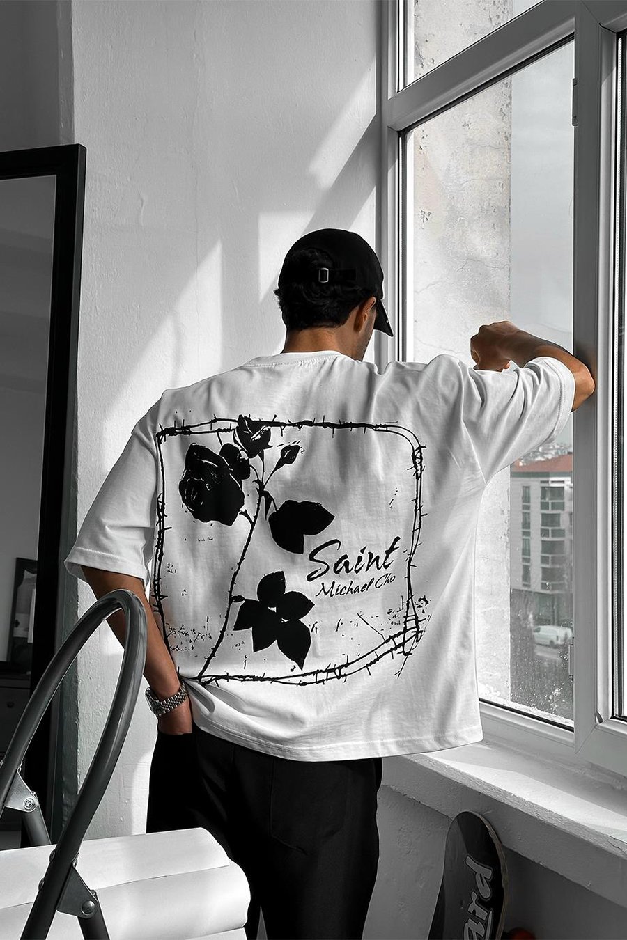 Beyaz Saint OUTPLENTY PREMİUM Oversize Tişört