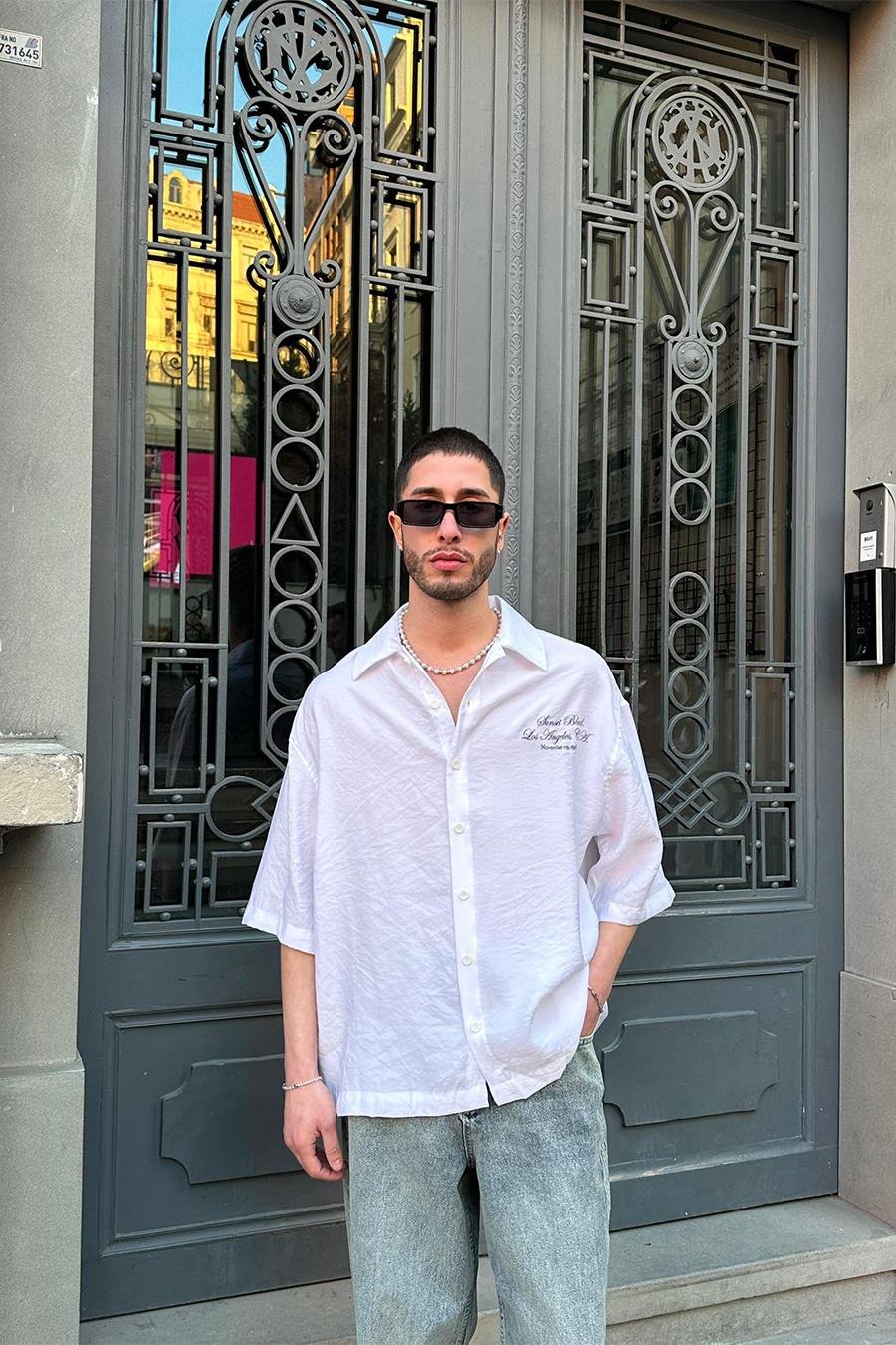 Beyaz Sunsed Blud  PH Oversize Gömlek