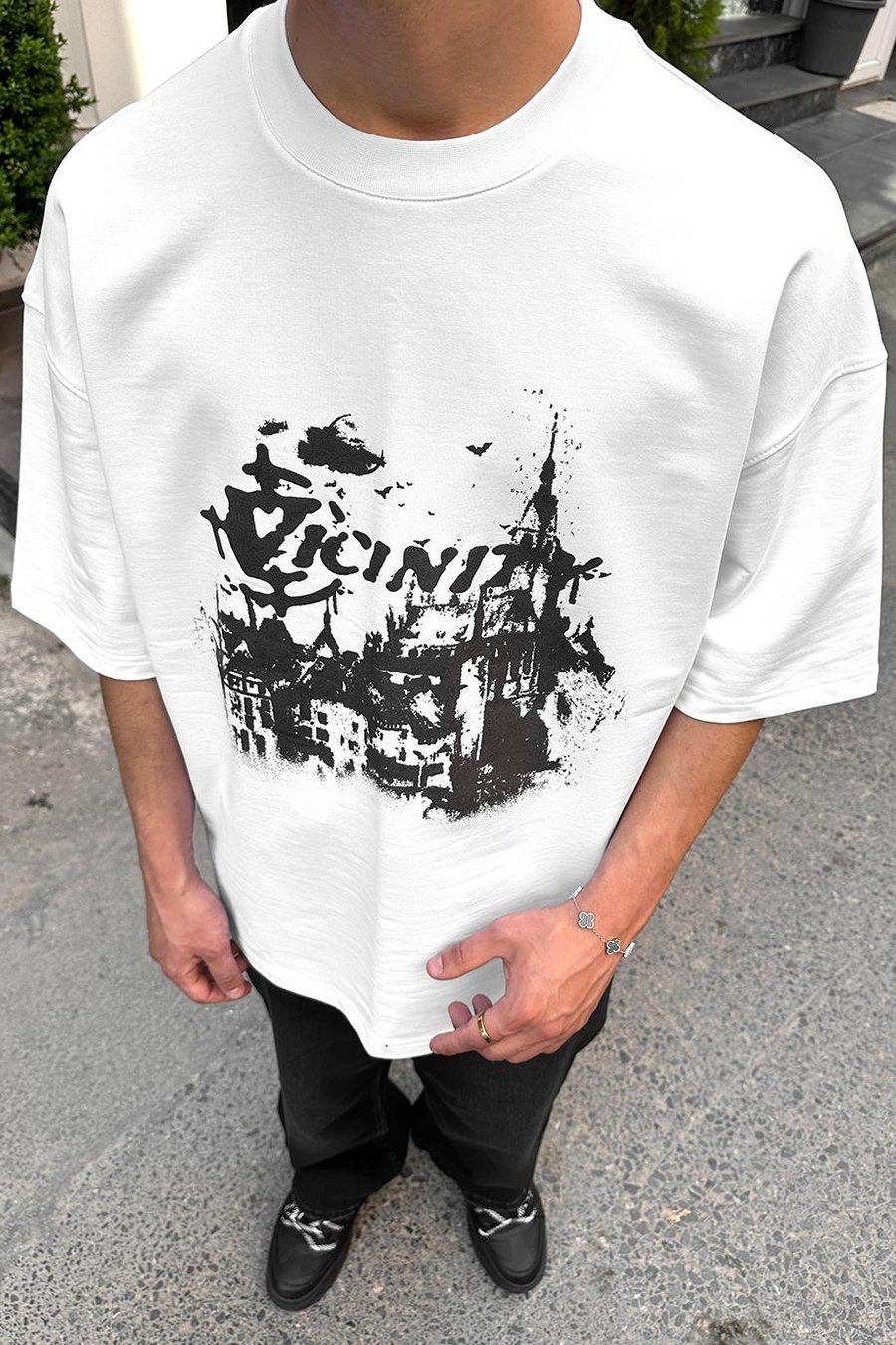 BEYAZ Vicinity DL Oversize Tişört