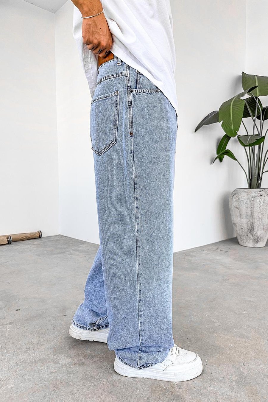 Buz Mavi Basic Old School Baggy Pantolon