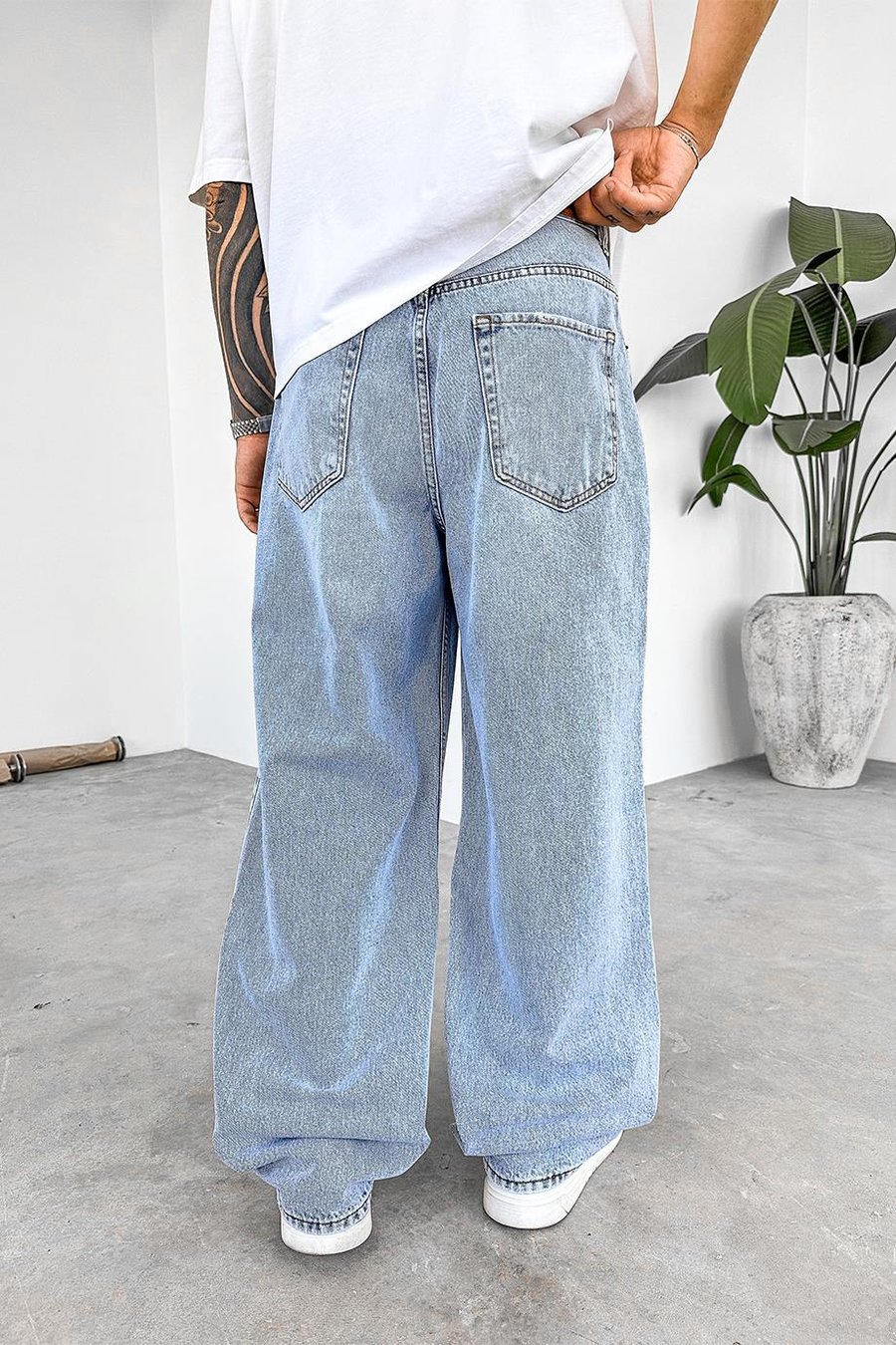 Buz Mavi Basic Old School Baggy Pantolon