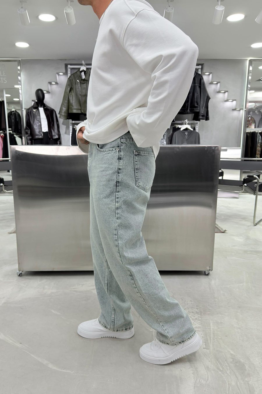 Buz Mavi Soft Degrade Premium Baggy Pantolon
