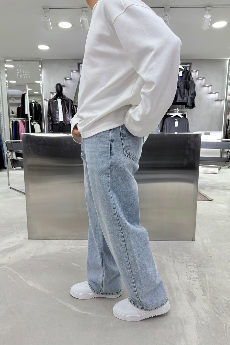 Buz Mavi Soft Degrade Premium Süper Baggy Pantolon