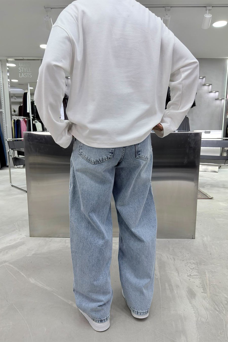 Buz Mavi Soft Degrade Premium Süper Baggy Pantolon