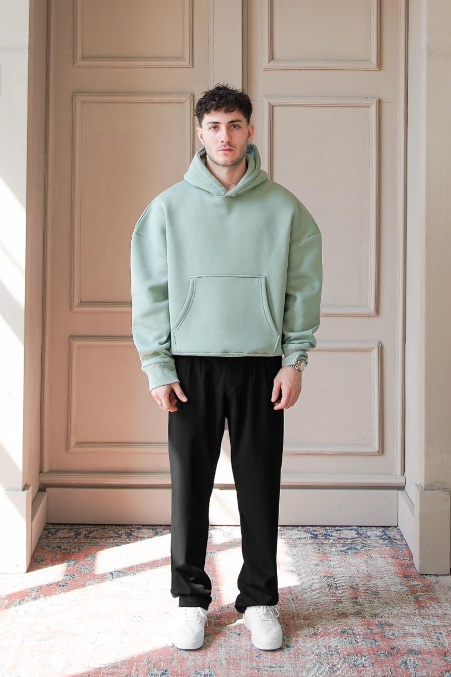 Buz Yeşil Cozy Basic Oversize Sweatshirt