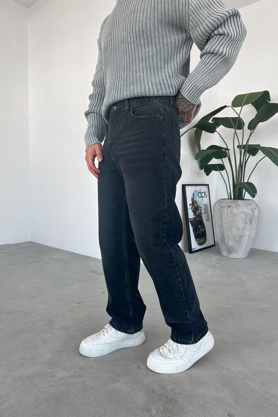 Dokulu Füme Basic Regular Pantolon