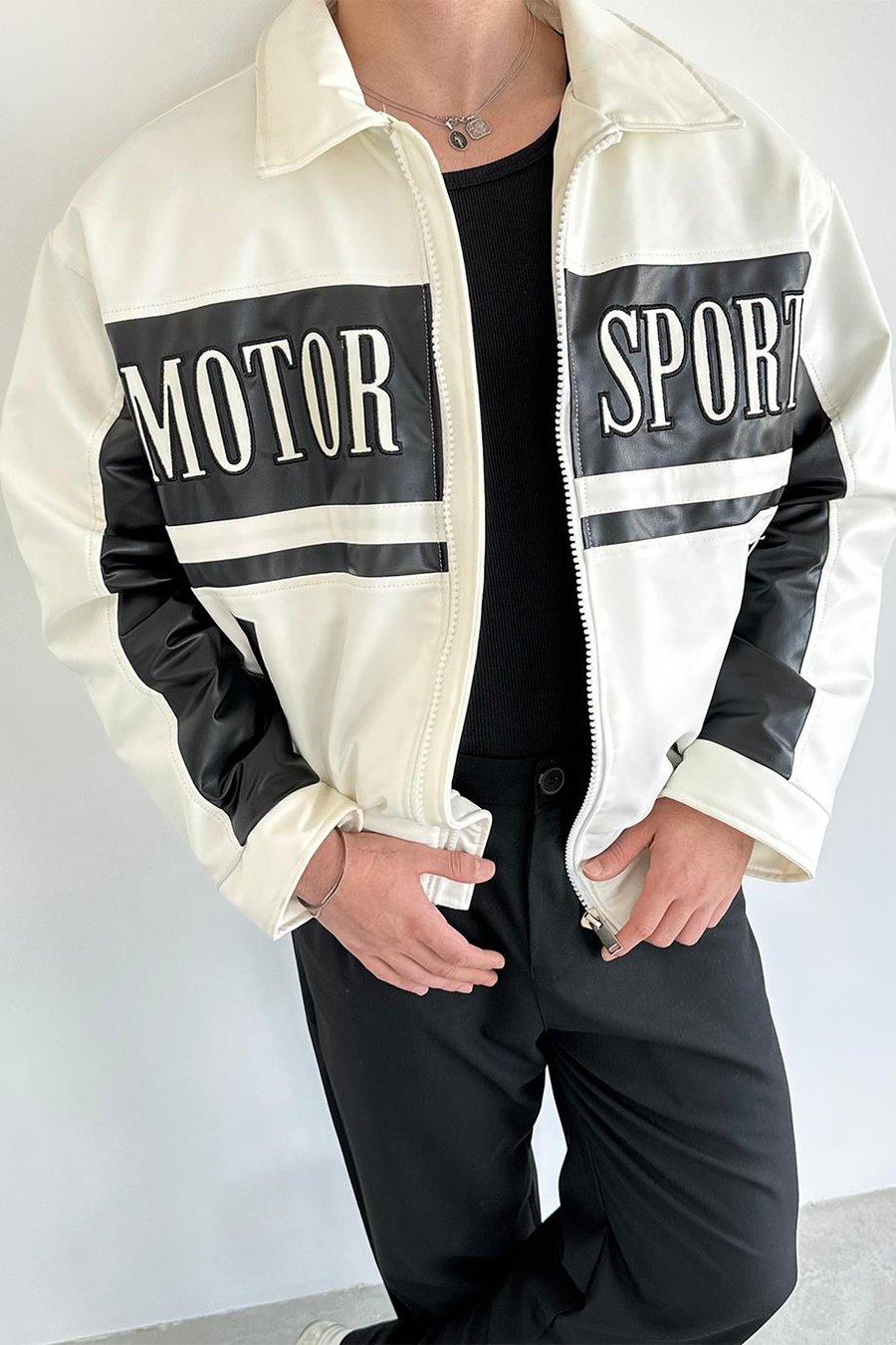 Ekru Motorsport Bomber Yarışçı Ceket