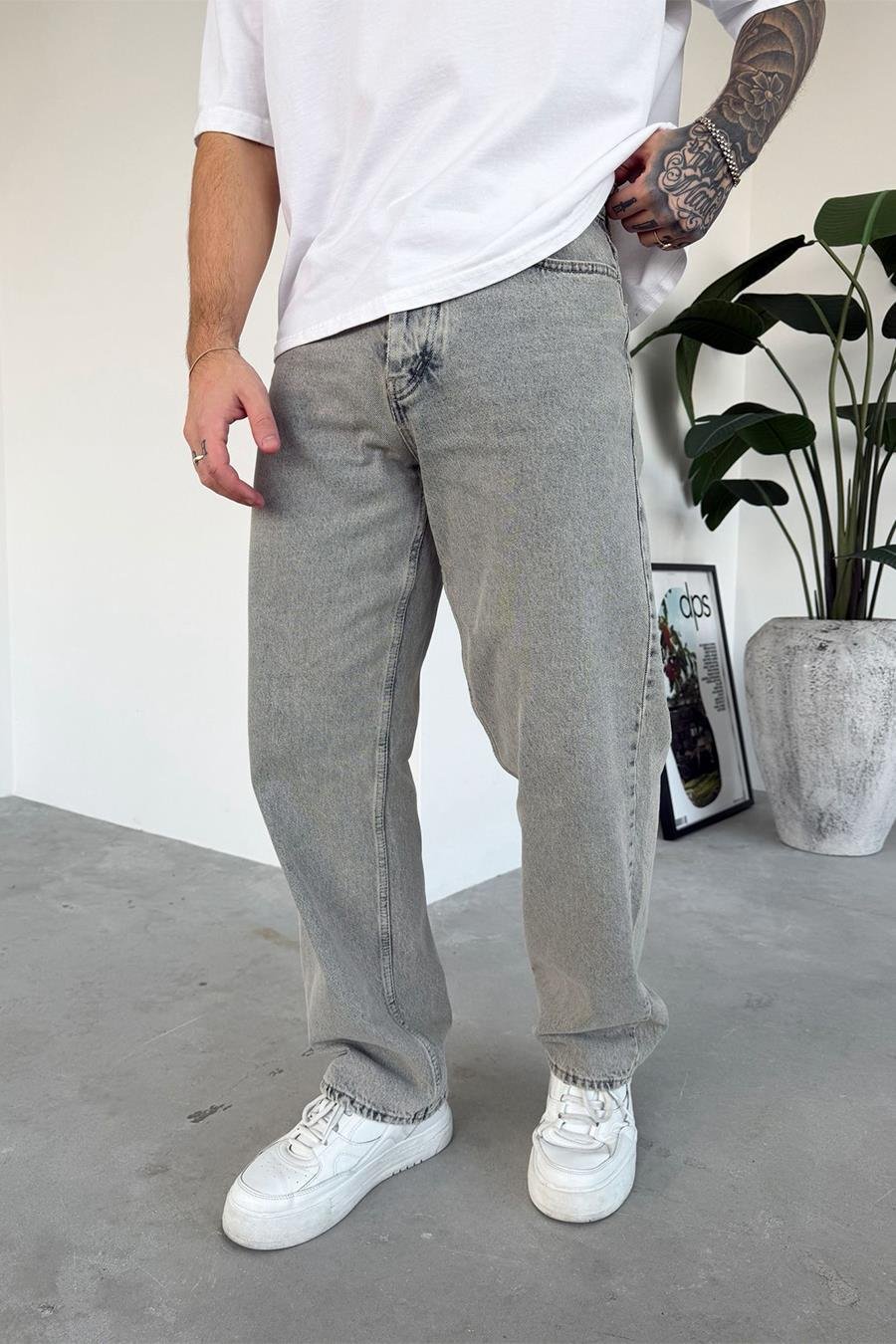 Eskitme Buz Mavi Basic Premium Regular Pantolon