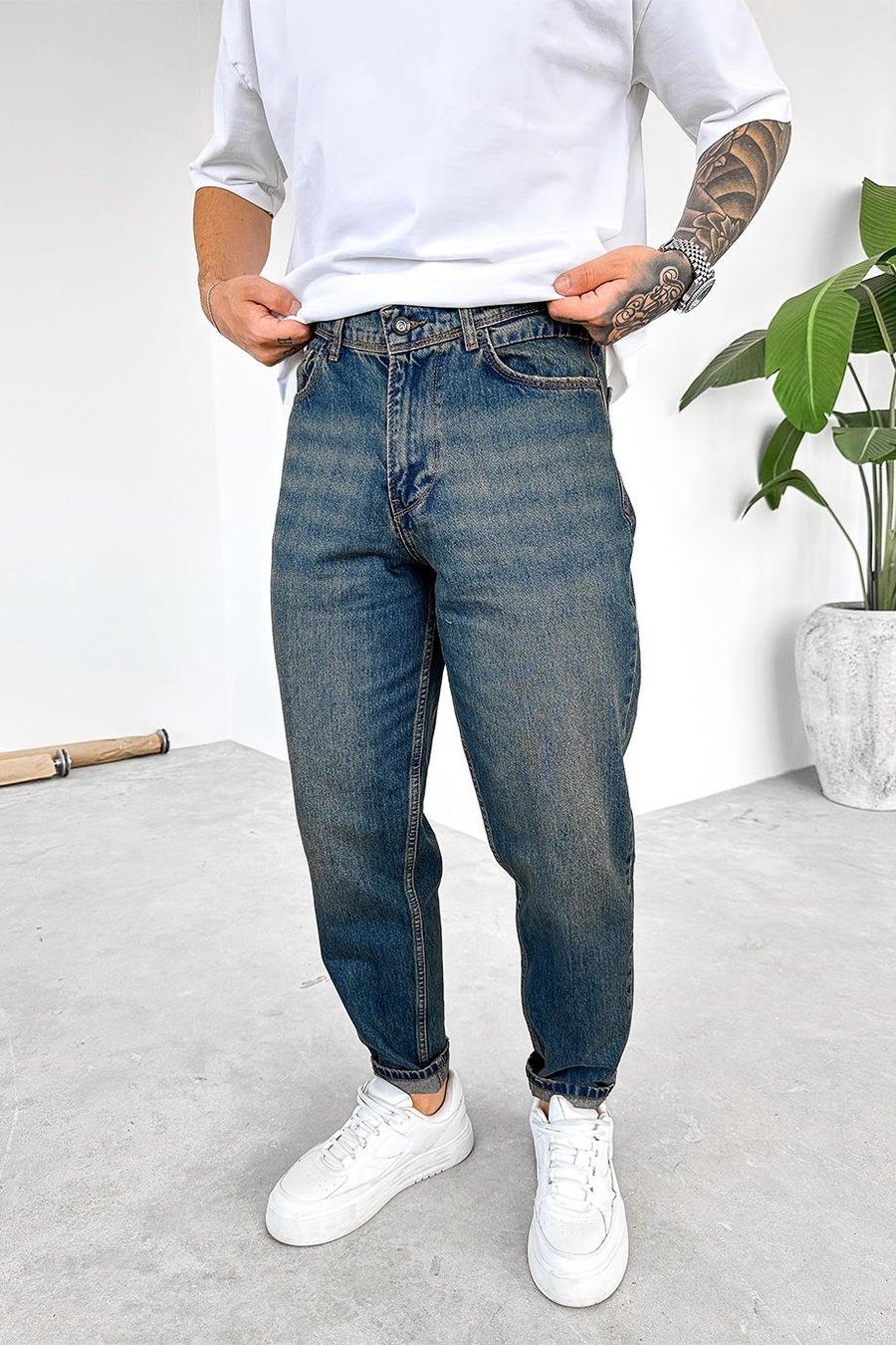 Eskitme Mavi Basic Premium Regular Pantolon