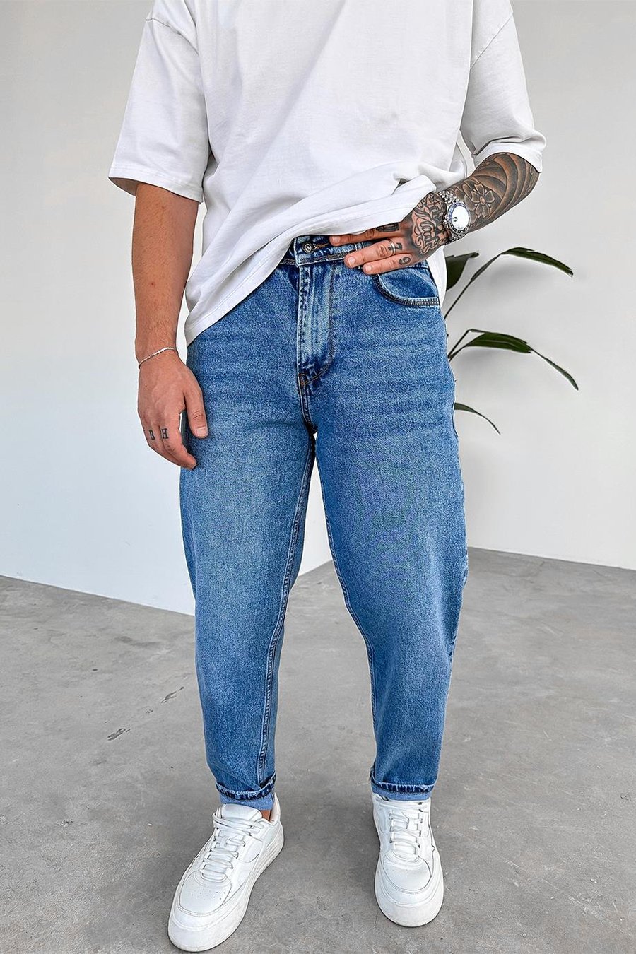 Eskitme Mavi Soft Degrade Premium Regular Pantolon